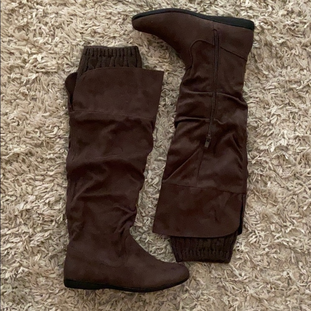 ALDO Brown Boots with Leg Warmers